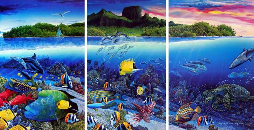 Robert Lyn Nelson - Bora Bora Isle of Dreams - Limited Edition Mixed Media