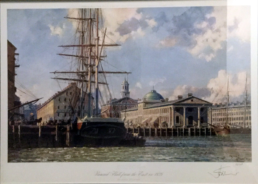 John Stobart - Boston Faneuil Hall from the East in 1825 - Limited Edition Lithograph