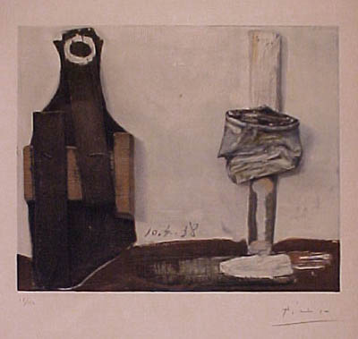 Pablo Picasso - Bouteille et Vitre - Limited Edition Lithograph