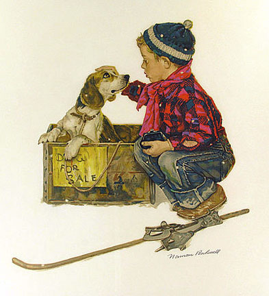 Norman Rockwell - Boy Meets Dog - Limited Edition Lithograph