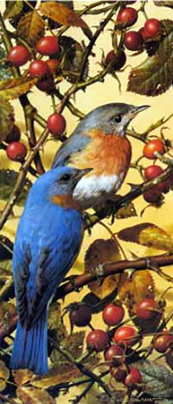 Carl Brenders - Bluebirds - Limited Edition Lithograph