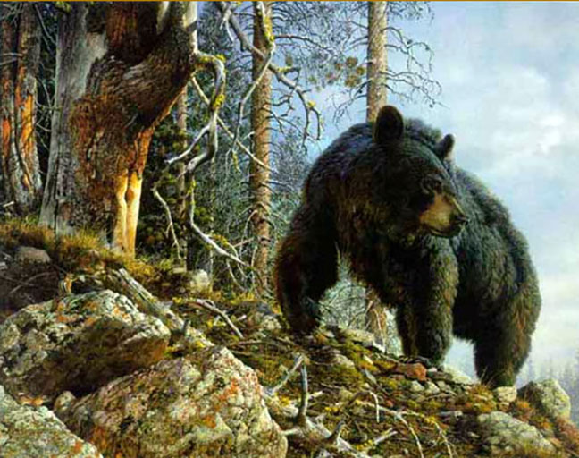Carl Brenders - Mighty Intruder – Bear - Limited Edition Lithograph