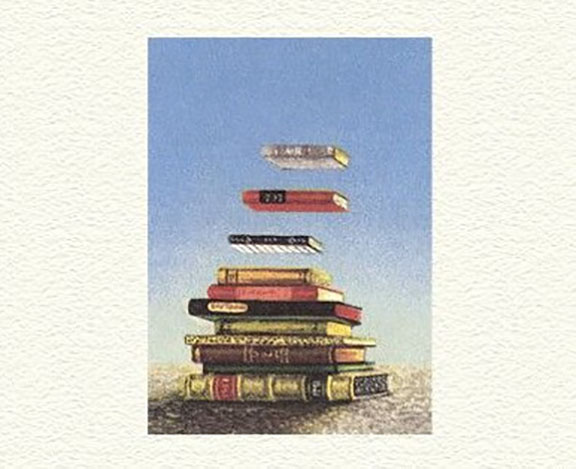 Fanny Brennan - Floating Books - Limited Edition Lithograph