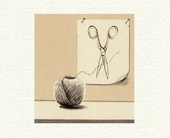 Fanny Brennan - String and Scissors - Limited Edition Lithograph