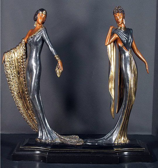 Erte - Duetto - Limited Edition Bronze Sculpture