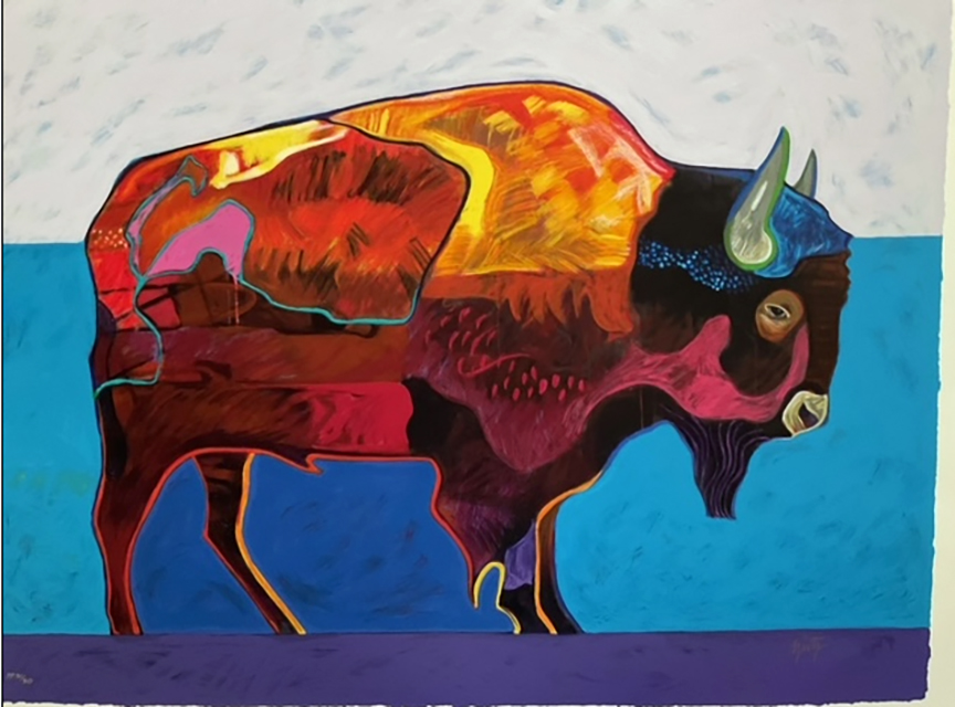John Nieto - Buffalo At Sunset - Limited Edition Serigraph