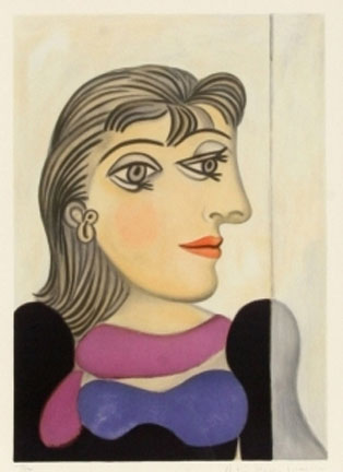 Pablo Picasso - Buste de Femme Au Foulard Mauve - Limited Edition Lithograph