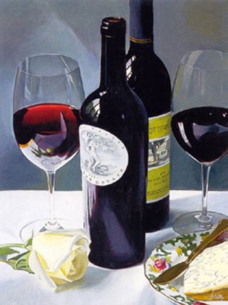 Thomas Stiltz - Cabernet and Stilton - Limited Edition Giclee on Canvas
