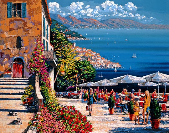Kerry Hallam - Cafe De La Ramparts - Limited Edition Serigraph