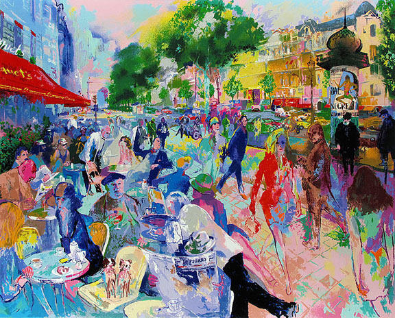 Leroy Neiman - Cafe Fouquet's - Limited Edition Serigraph