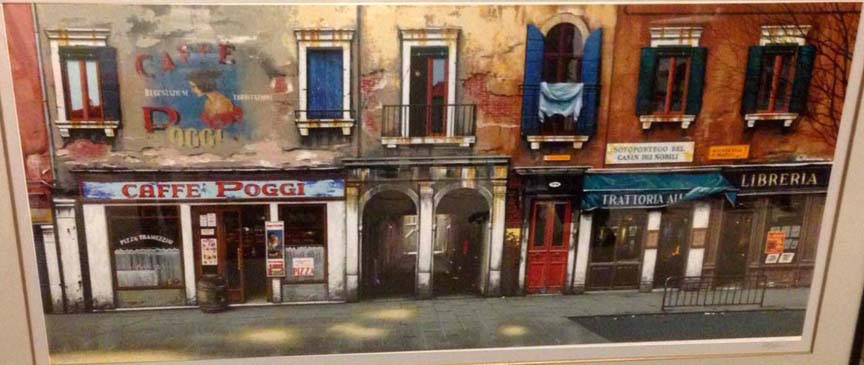 Thomas Pradzynski - Caffe Poggi - Limited Edition Serigraph 