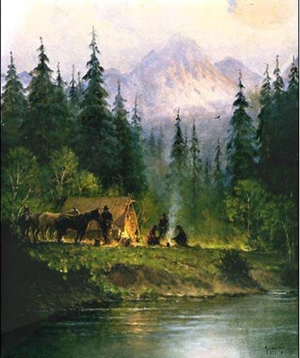 G Harvey - Camp in the Tetons - Limited Edition Lithograph