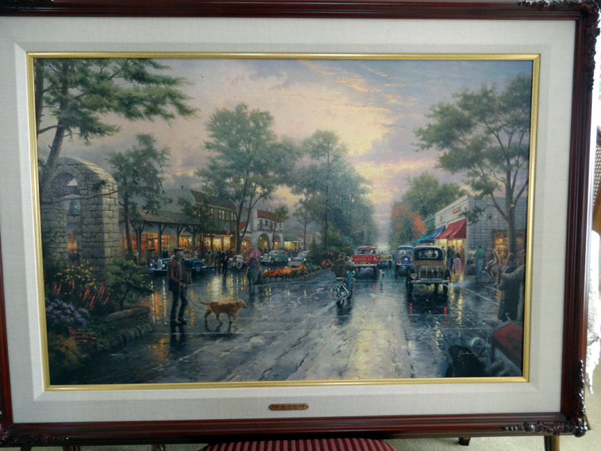 Thomas Kinkade - Carmel, Sunset on Ocean Avenue - Limited Edition Offset Lithograph on Canvas