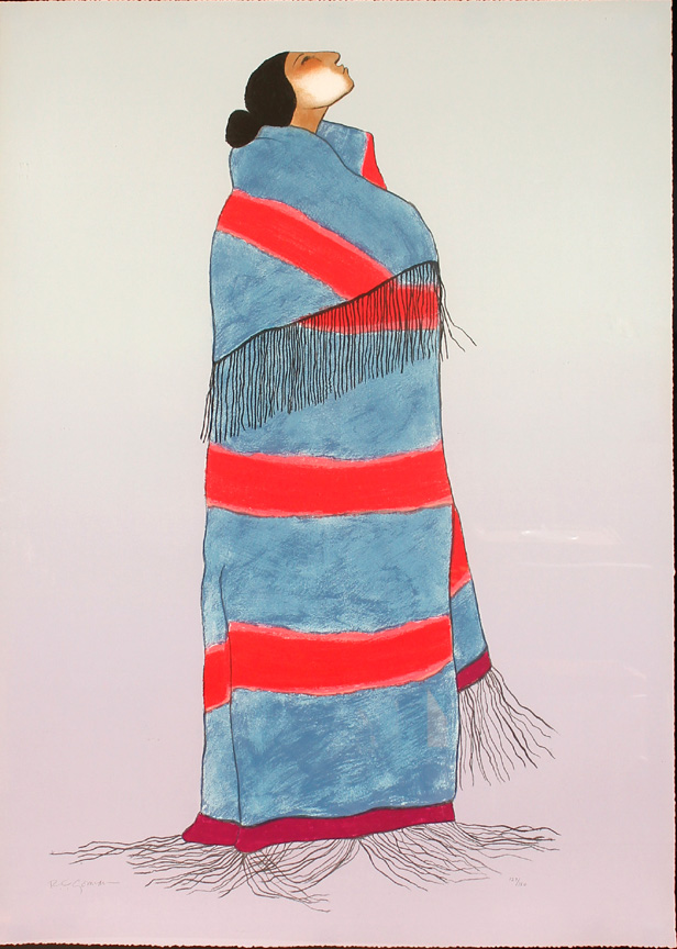 RC Gorman - Blanket, State II - Limited Edition Lithograph