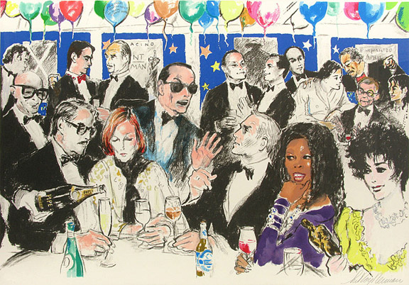 Leroy Neiman - Celebrity Night at Spago - Limited Edition Serigraph