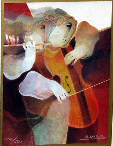 Sunol Alvar - Cello and Flute - Limited Edition Lithograph