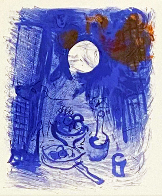 Marc Chagall - Blue Still Life - Limited Edition Lithograph 