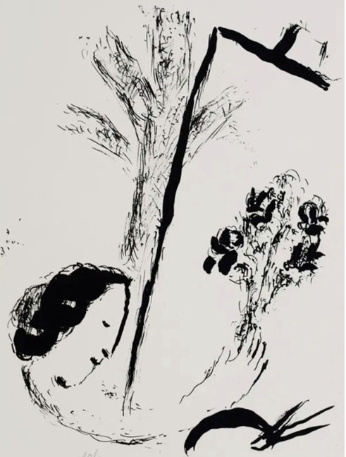 Marc Chagall - Bouquet with Hand - Limited Edition Lithograph 