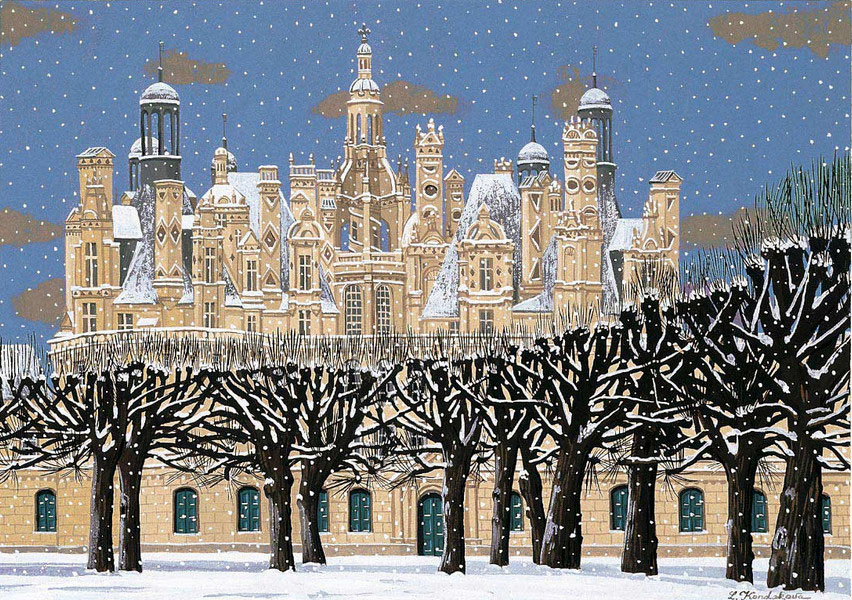 Liudmila Kondakova - Chambord Snowfall - Limited Edition Lithograph