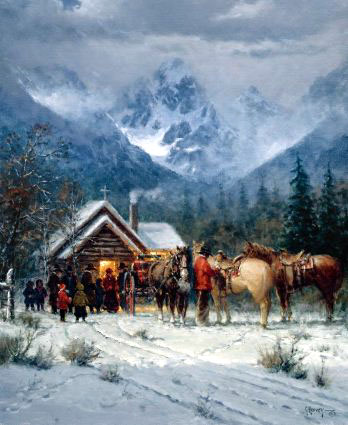 G Harvey - Chapel in the Tetons - Limited Edition Lithograph