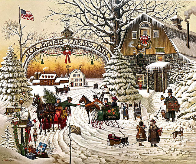 Charles Wysocki - 1989 Christmas Greeting - Limited Edition Lithograph