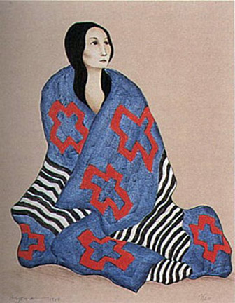 RC Gorman - Chief's Blanket, State I - Limited Edition Lithograph