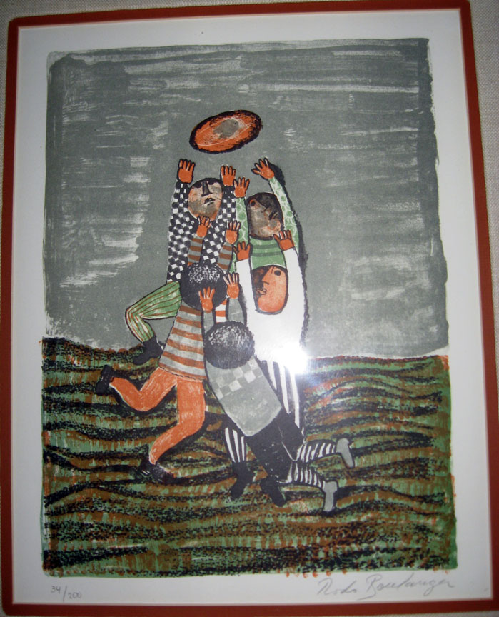 Graciela Rodo Boulanger - Children Playing Football - Limited Edition Lithograph