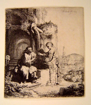 Rembrandt - Christ And The Woman Of Samaria Among The Ruins - Limited Edition Etching / Drypoint
