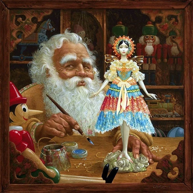 James Christensen - A Gift for Mrs. Claus - Limited Edition Lithograph