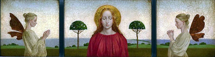 James Christensen - Madonna with Two Angels - Limited Edition Giclee on Canvas Panel