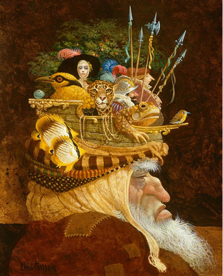 James Christensen - Old Man with a Lot on His Mind - Limited Edition Lithograph
