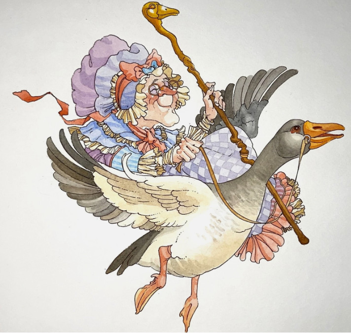 James Christensen - Old Mother Goose - Limited Edition Etching
