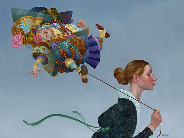 James Christensen - Poofy Guy On A Short - Limited Edition Giclee on Canvas
