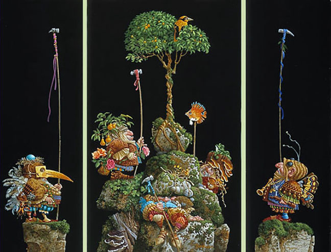 James Christensen - Six Bird Hunters In Full Camouflage - Limited Edition Lithograph