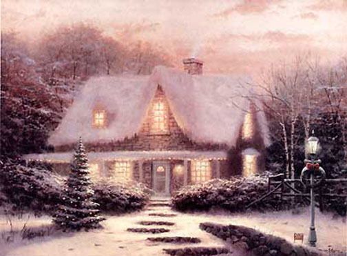 Thomas Kinkade - Christmas Eve - Limited Edition Offset Lithograph on Canvas