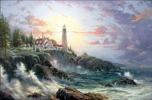Thomas Kinkade - Clearing Storms Seaside Memories IV - Limited Edition Offset Lithograph on Canvas