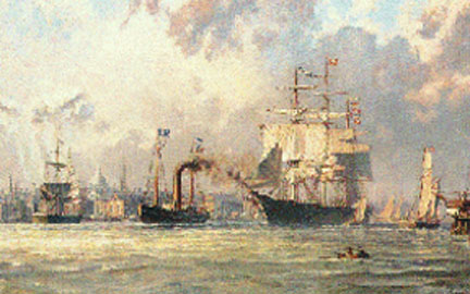 John Stobart - Boston Clipper Ship Lightning towing out on her Maiden Voyage in 1854 - Limited Edition Lithograph