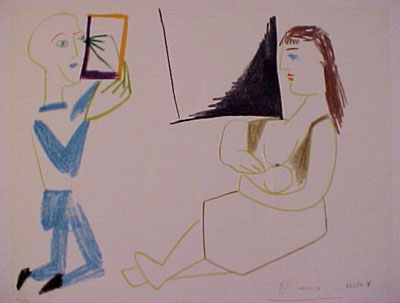Pablo Picasso - Clown And Acrobat II - Limited Edition Lithograph