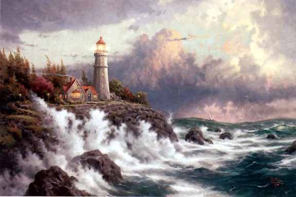 Thomas Kinkade - Conquering the Storms - Limited Edition Offset Lithograph on Canvas