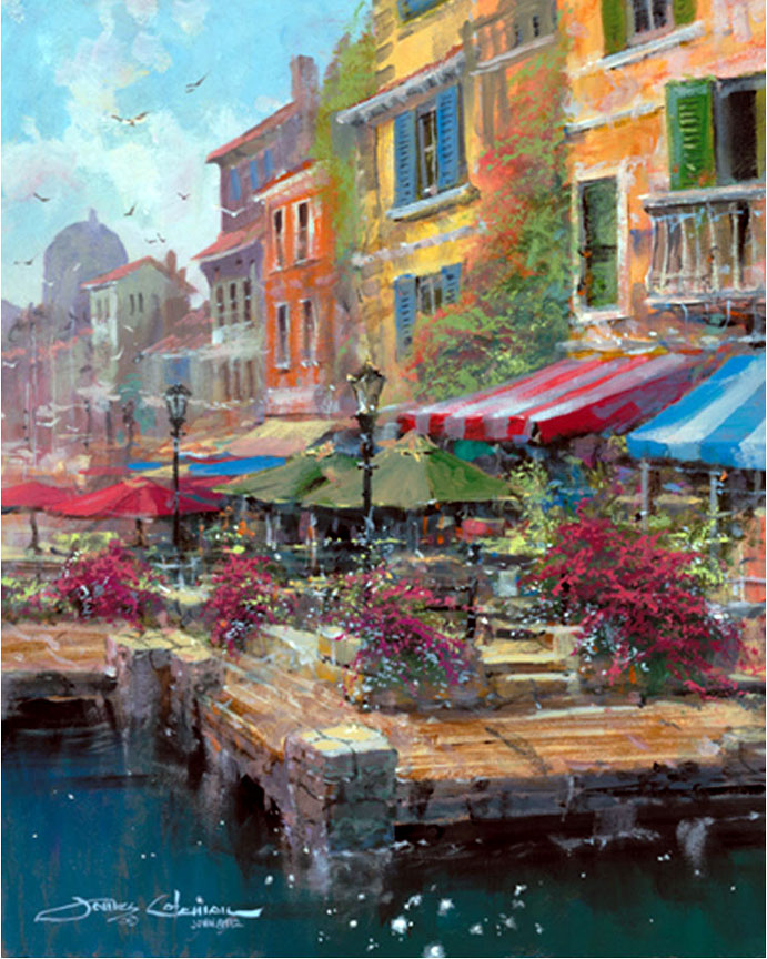 James Coleman - Corner Marketplace - Limited Edition Giclee on Canvas