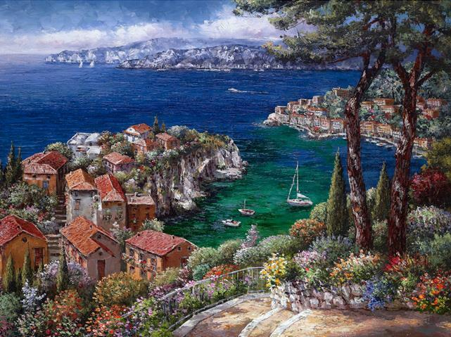 Sam Park - Cote D'azur - Limited Edition Giclee on Canvas
