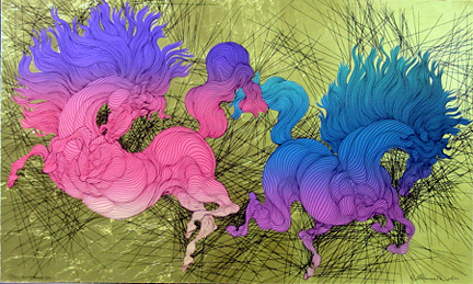 Guillaume Azoulay - Coup De Foundre - Limited Edition Serigraph on Gold Leaf 
