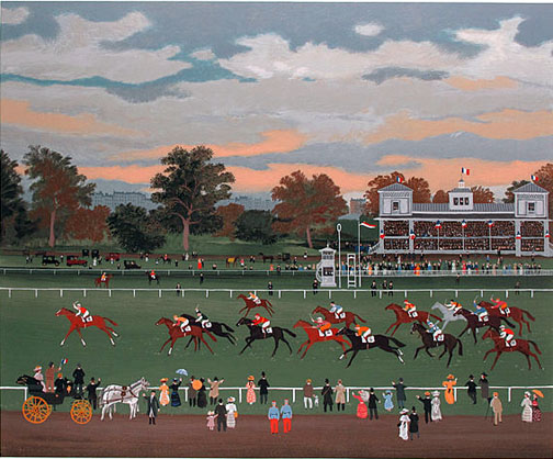 Michel Delacroix - Courses a Vincennes - Limited Edition Serigraph