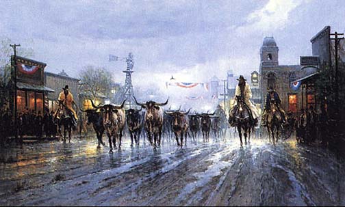 G Harvey - Cowboy's Payday - Limited Edition Lithograph