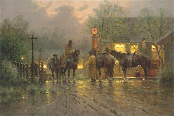 G Harvey - Cowboy Gathering - Limited Edition Giclee on Canvas