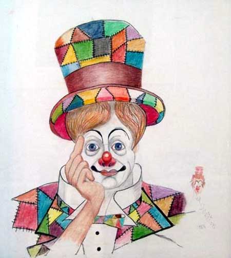 Red Skelton - Crazy Quilt Clown - Limited Edition Canvas Transfer