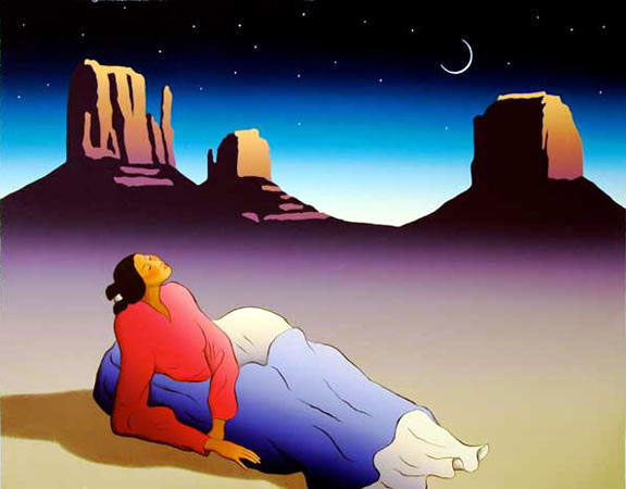 RC Gorman - Crescent Moon - Limited Edition Lithograph