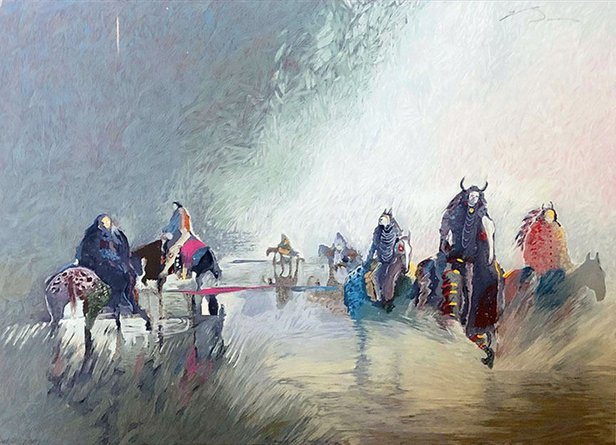 Earl Biss - Crossing the Powder River - Limited Edition Serigraph