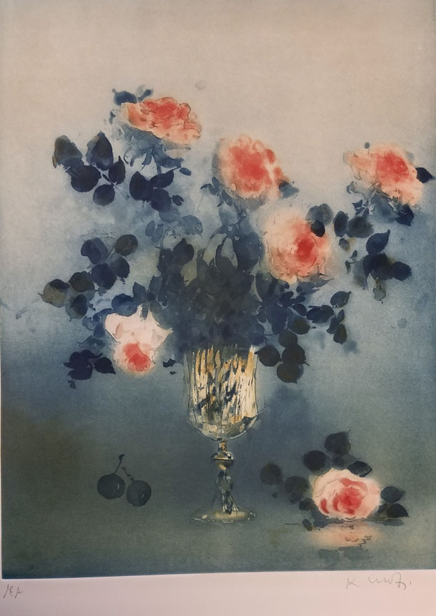 Kaiko Moti - Crystal Vase Fleur - Limited Edition Aquatint Etching