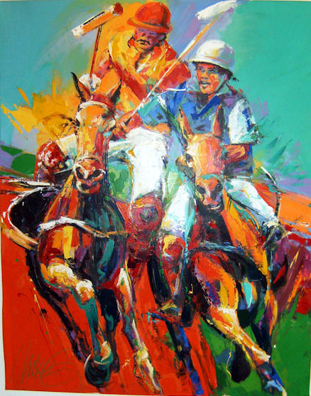 Malcolm Farley - Denver Polo Classic - Original Painting - Acrylic